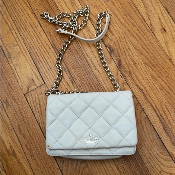Used Kate Spade Purse- Cream Color. Long Chain - Picture 4 of 4